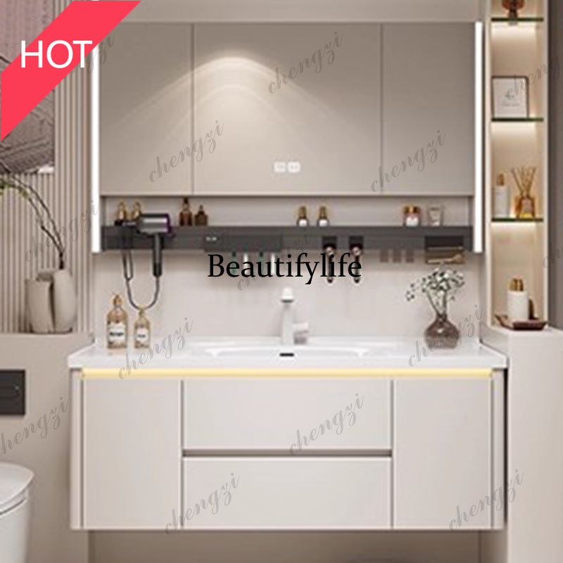 Home Bathroom Vanity Combo - M07 Organisator Opbergkast Spiegel Toilet Display