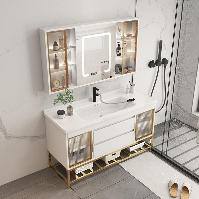 Home Bathroom Vanity Combo - Badkamermeubelkasten met wastafelorganizer Eenvoudige moderne keramische