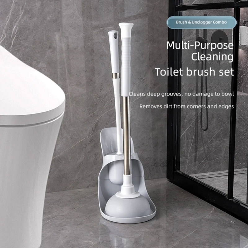 Plunger Toilet - Toiletborstel en plunjer, badkamerreiniging met opbergbasis