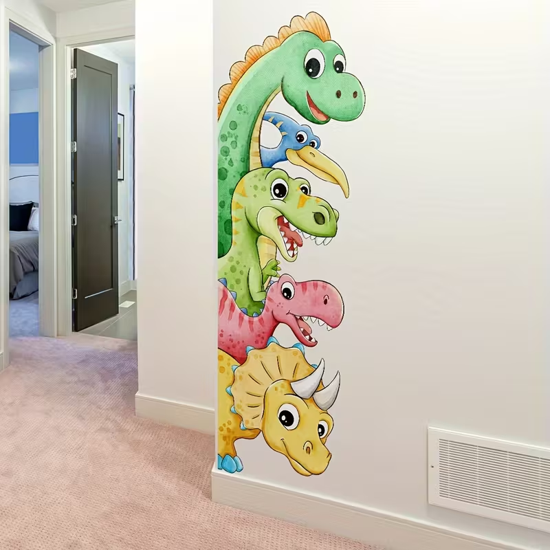 Home One Bathroom - 1 stuk handgeschilderde dinosaurus cartoon wandsticker,