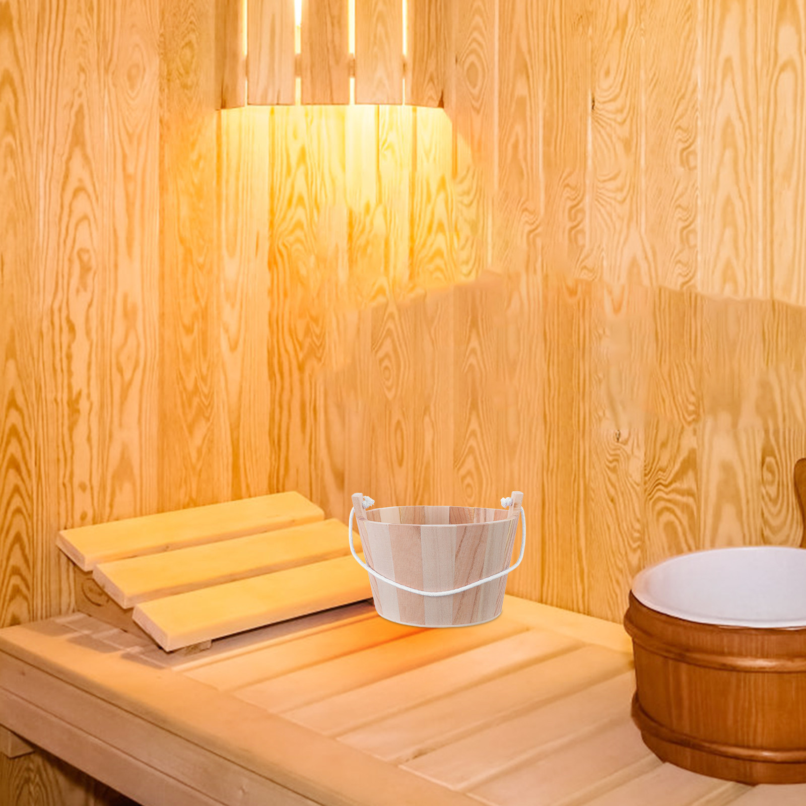 Home Bathroom With Sauna - Premium natuurlijke houten sauna-emmer, handgemaakt traditioneel