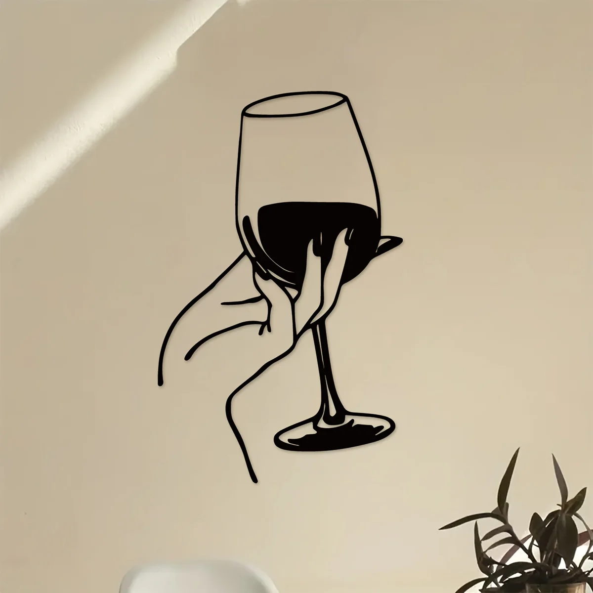 Home Goods Bathroom - Wine Lover Lady Hand metalen wanddecoratie,