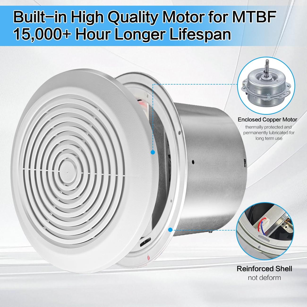 Home Bathroom Vent Fans - V2262-50 7 inch badkamerventilator, 50 CFM