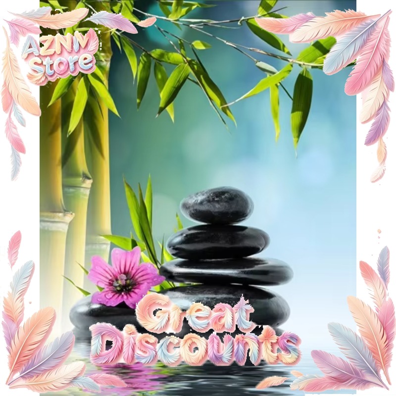 Home Bathroom Scene - Groene Bamboe Zen Steen Canvas Schilderij