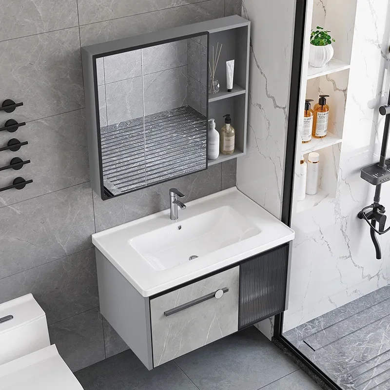 Home Bathroom Vanity Combo - Waterdichte badkamerkast met slimme spiegel, geïntegreerde