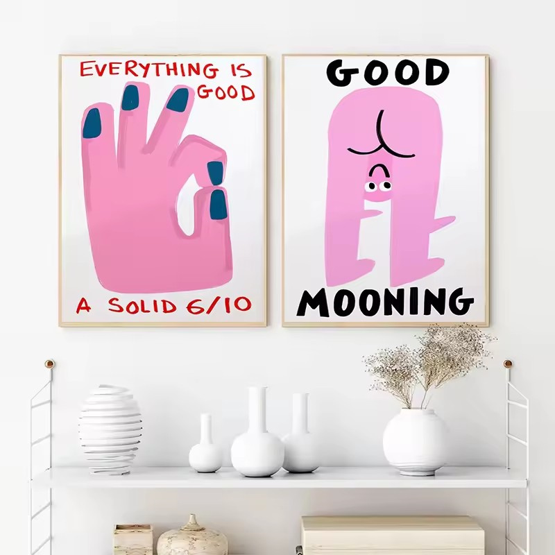 Home One Bathroom - Humoristische Slogan Nice Bum Cartoon Prints