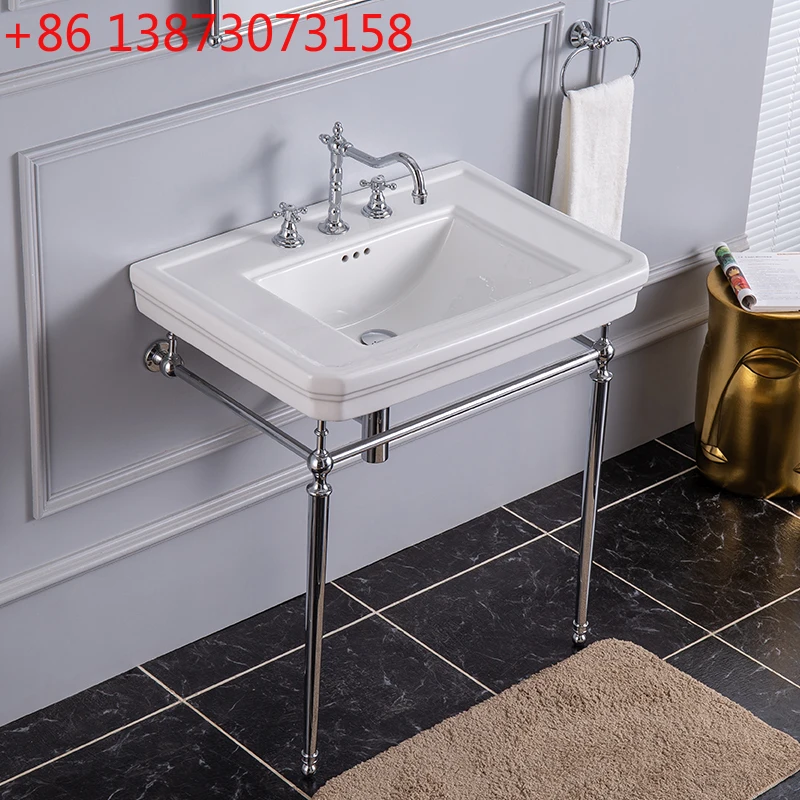 Home Bathroom Design Simple - Drie-gats beugelwastafel van vloer tot plafond,
