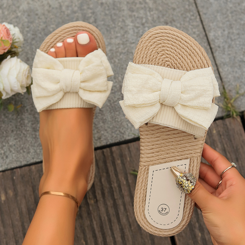Home Outdoor Bathroom - Platte slippers dames cloud flip-flops strik