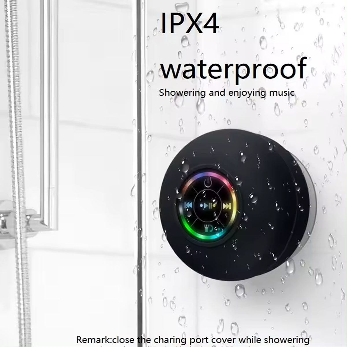 Home Bathroom Called - Badkamer Waterdichte Bluetooth-luidspreker Sterke zuignap LED-licht