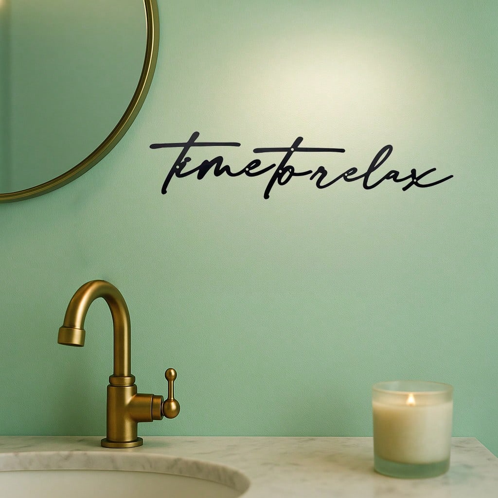 Home Goods Bathroom - 3-delige set zwarte metalen wanddecoratie, moderne
