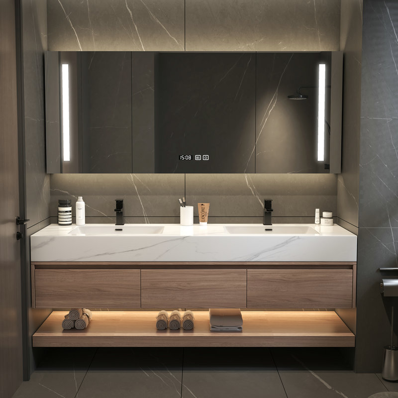 Home Bathroom Vanity Combo - Badkameropbergmeubilair voor thuis, lockers 120-180 cm,