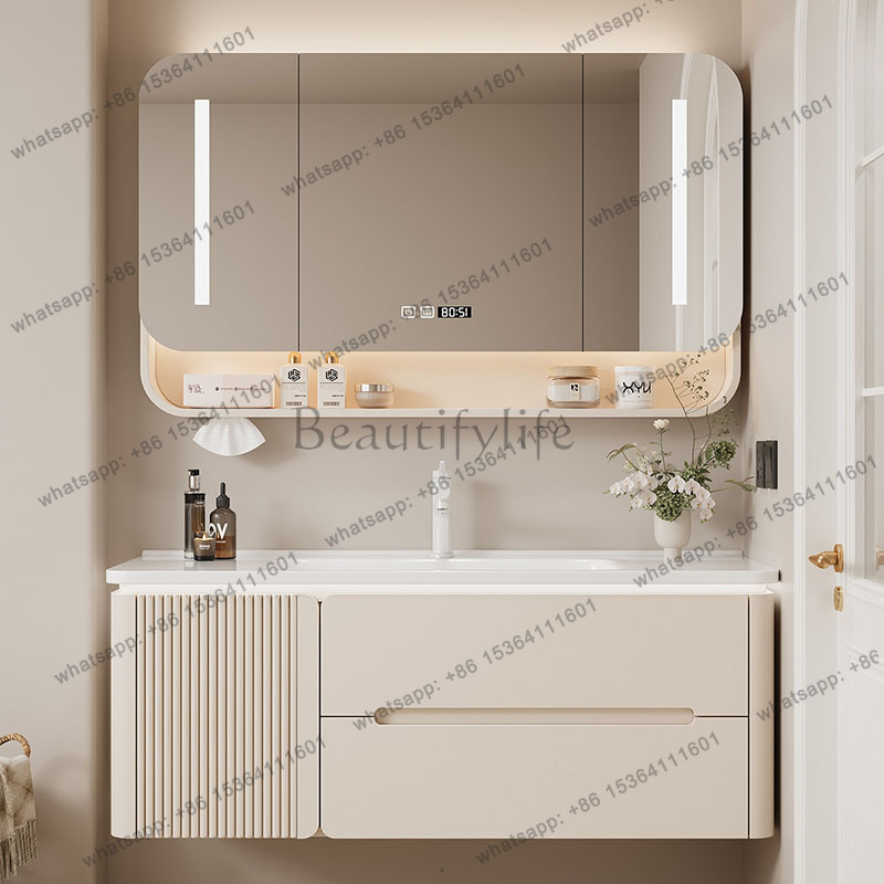 Home Bathroom Vanity Combo - LJYLuxury Moderne badkamerkast, opbergorganisator, spiegel, scheidingswanden,