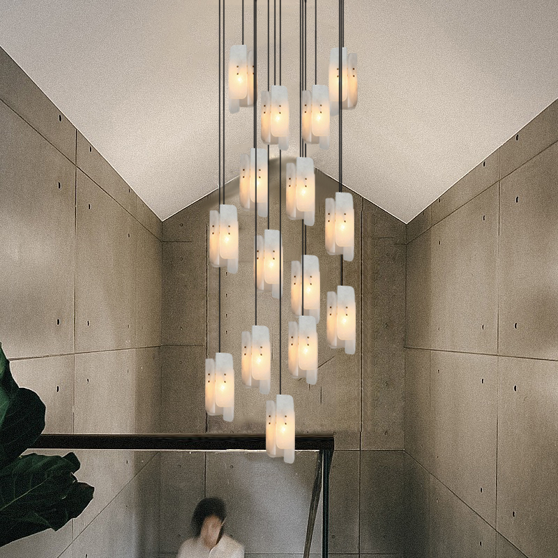 Home Bathroom Lighting Design - Amerikaanse LED volledig koperen marmeren kroonluchter
