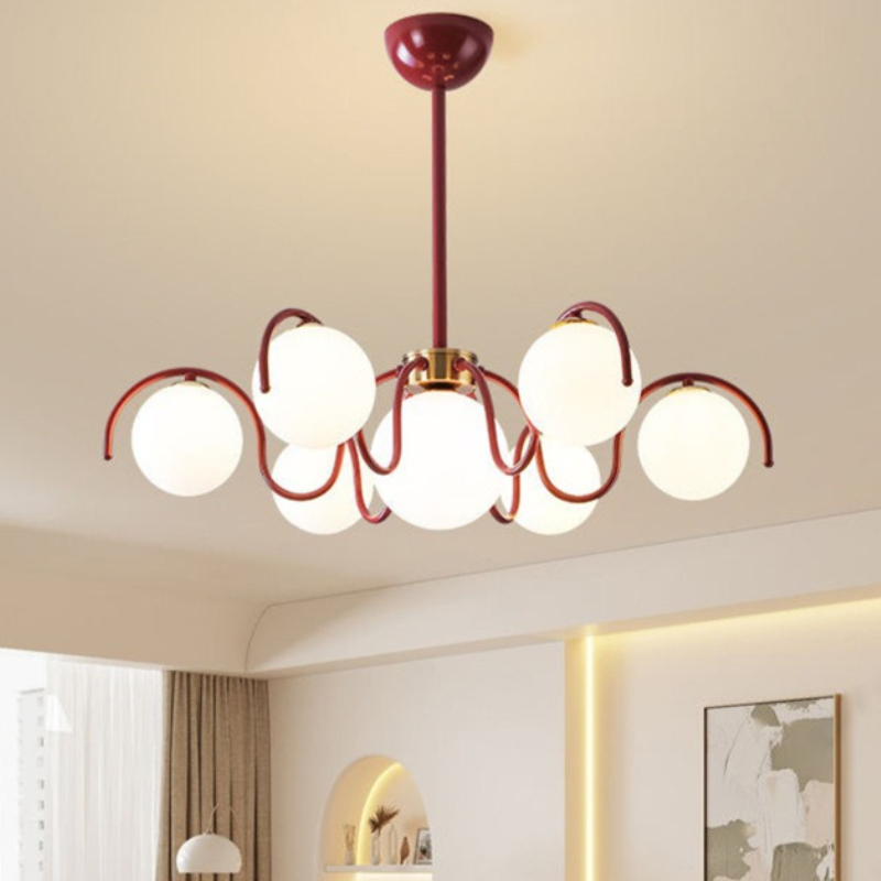 Home Bathroom Lighting Design - Moderne creatieve LED-plafondkroonluchterlamp ontwerp ronde glazen