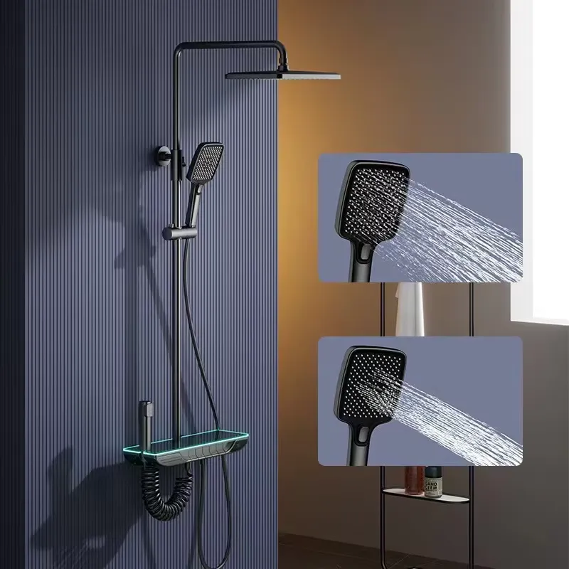 Home For Bathroom - Slimme digitale thermostaat doucheset messing pianoknop