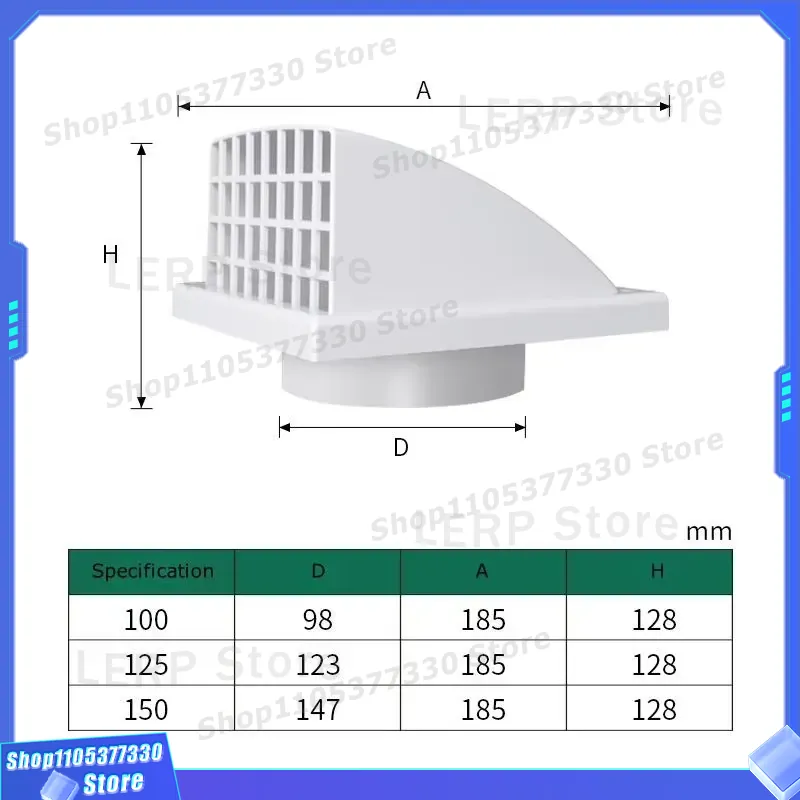 Flexibele ABS kunststof wandve - Home Bathroom Vent Fans recensie en prijs