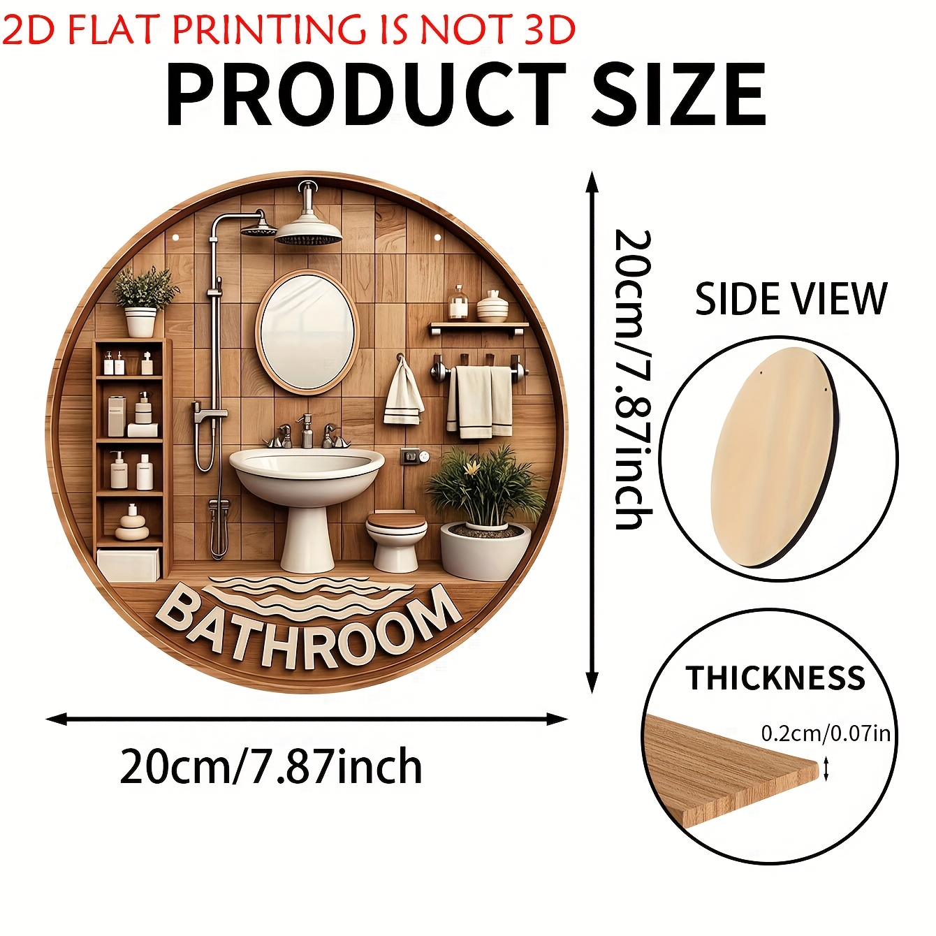 Eén 2D platte ronde houten dec - Home One Bathroom recensie en prijs