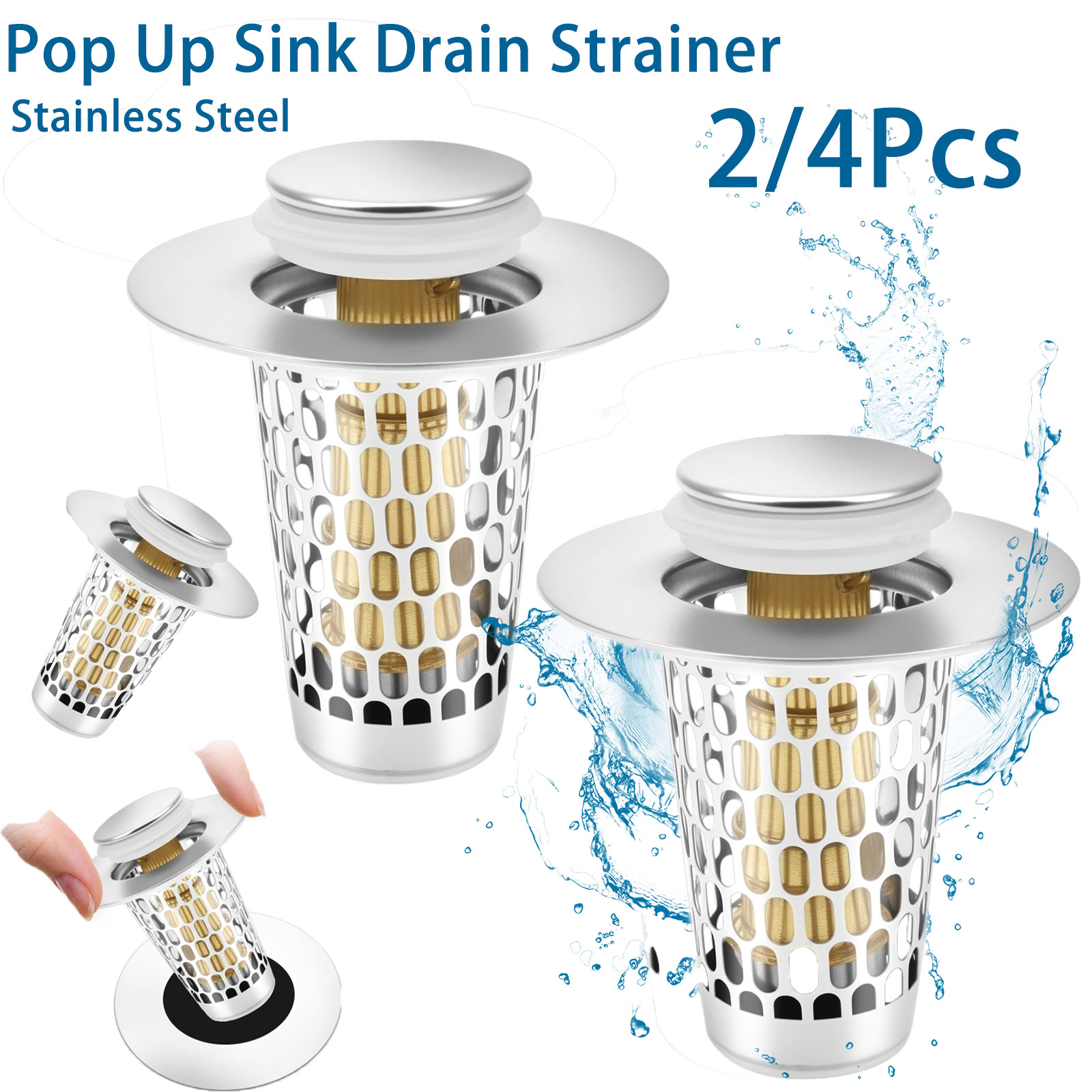 2/4Pc Pop Up Gootsteen Zeef Rv - Drain Hair Catcher recensie en prijs