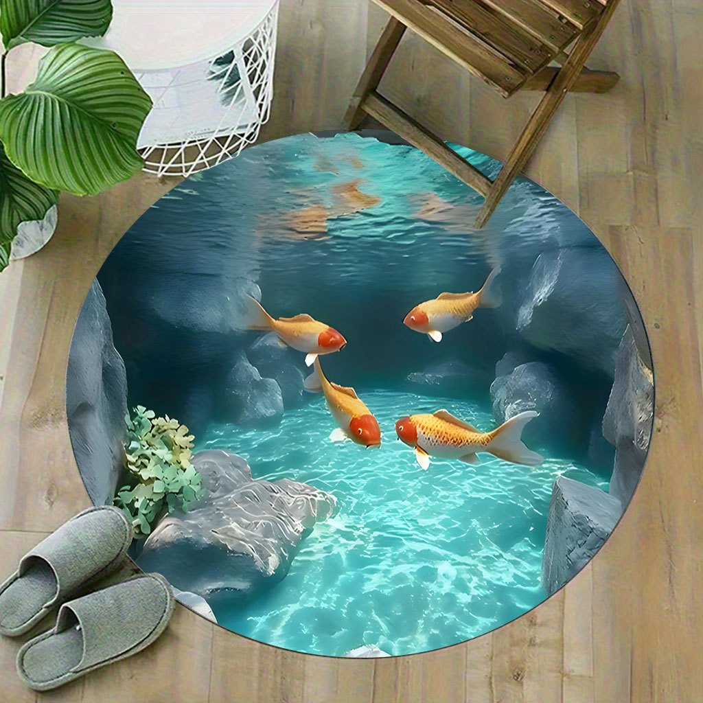 Koi Fish Pond Ronde Rug Fleece - Home Bathroom Scene recensie en prijs
