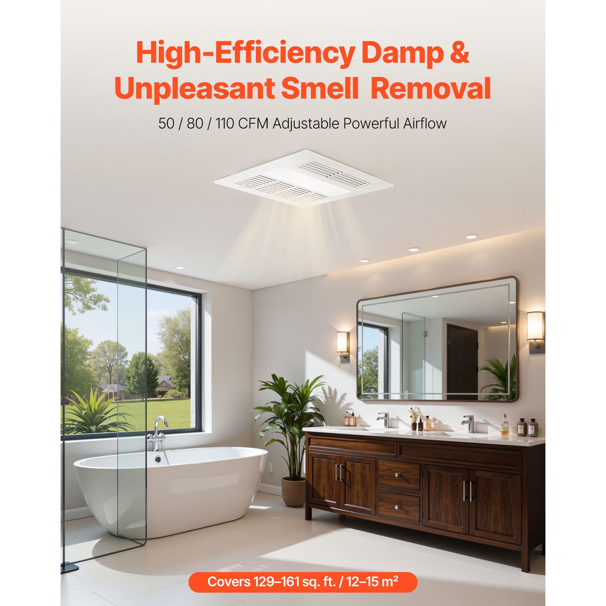 Badkamerventilator met licht e - Home Bathroom Vent Fans recensie en prijs